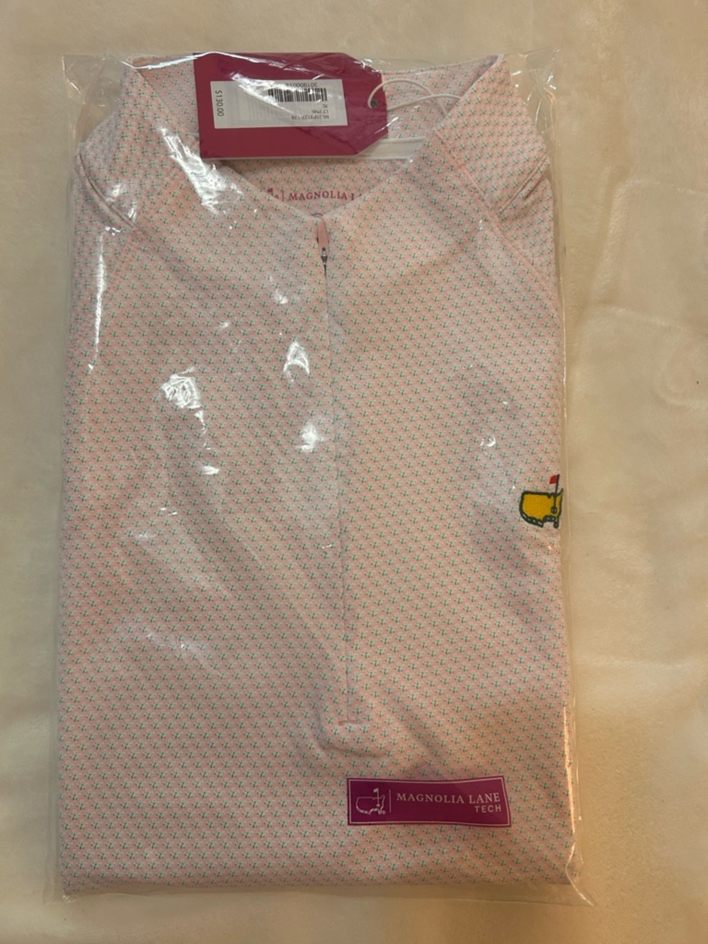 Masters Magnolia Lane Tech Light Pink Quarter Zip